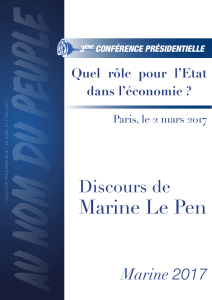 télécharger le discours de Marine Le Pen « Quel rôle