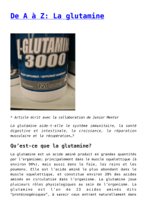 La glutamine - Janic Lessard Forcier