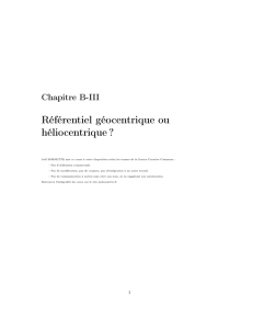 Référentiel géocentrique ou héliocentrique