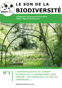 BIODIVERSITÉ - Objectifs Biodiversités