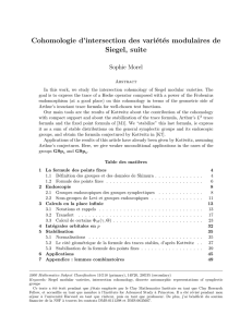 Cohomologie d`intersection des variétés modulaires de Siegel, suite