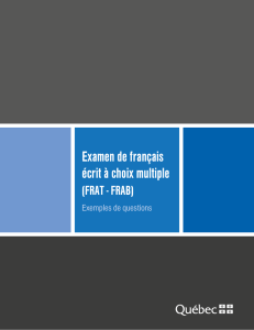 Examen de français écrit à choix multiple (FRAT