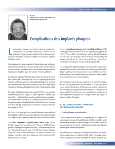 Complications des implants phaques