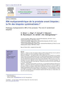 IRM mutiparamétrique de la prostate avant biopsies