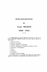 Bibliographie de Joseph Billioud