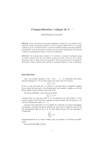 Compactification l-adique de R - Institut de Mathématiques de
