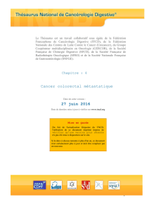 Cancer colorectal métastatique 27 juin 2016