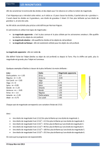 les magnitudes - Erquy-nox