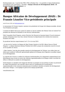 Banque Africaine de Développement (BAD) : Dr