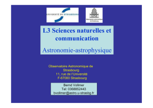 L3 Sciences naturelles et communication Astronomie