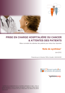 Prise en charge hospitalière du cancer