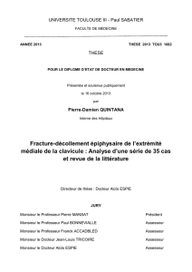 Fracture-décollement épiphysaire de l`extrémité médiale de la