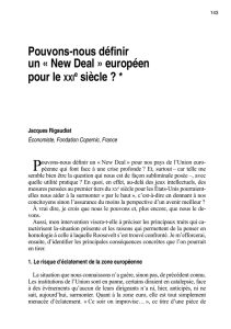 Pouvons-nous définir un « New Deal » européen
