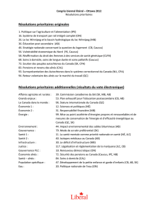 Résolutions prioritaires originales Résolutions prioritaires