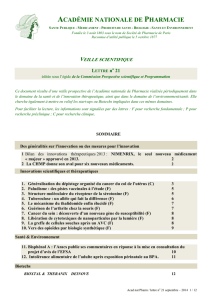 lettre n°21 - Académie Nationale de Pharmacie