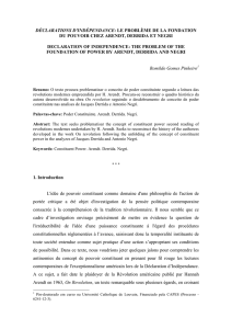 déclarations d`indépendance: le problème de la fondation du