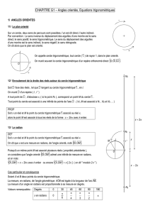 CHAPITRE G1 Angles orientés Equations trigonométriques