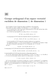 21 Groupe orthogonal d`un espace vectoriel euclidien de dimension
