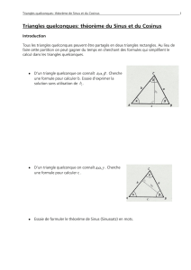 Triangles quelconques: théorème du Sinus et du Cosinus