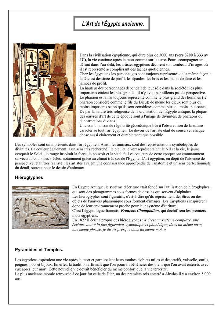 L Art De L Egypte Ancienne
