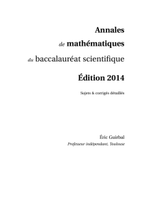 Annales de mathématiques bac S 2014