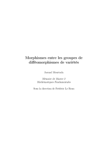 Morphismes entre les groupes de difféomorphismes de - IMJ-PRG