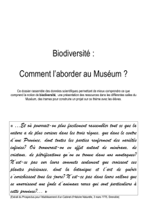 Biodiversité : Comment l`aborder au Muséum