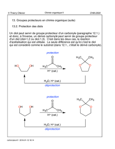 13. Groupes protecteurs en chimie organique (suite) 13.2. Protection