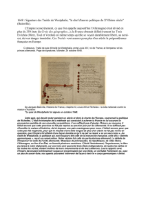 1648 : Signature des Traités de Westphalie