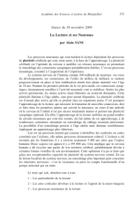 La Lecture et ses Neurones - Acad&eacute;mie des Sciences et Lettres de