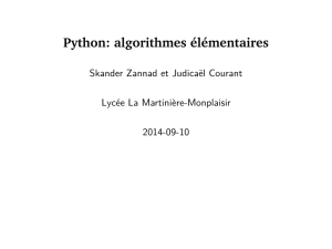 Python: algorithmes élémentaires