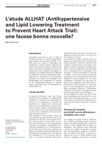 L`étude ALLHAT (Antihypertensive and Lipid Lowering Treatment to