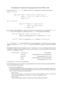 Correction de l`examen sur les groupes de février 1982 (A.10)