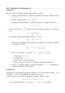 ESCP 1998 Option Eco Mathématiques III EXERCICE I Dans tout l
