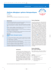 Asthme allergique: options thérapeutiques. 2e partie