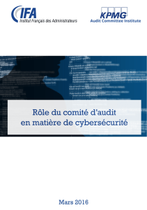 Role du comite d`audit en matiere de cybersecurite