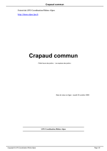 Crapaud commun - LPO Rhone