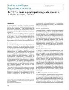 Le TNF-α dans la physiopathologie du psoriasis