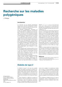 Recherche sur les maladie polygéniques Diabète de type 2