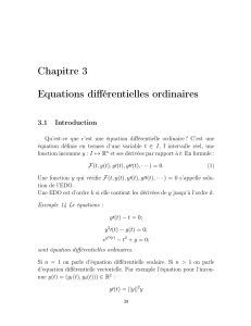 Chapitre 3 Equations différentielles ordinaires
