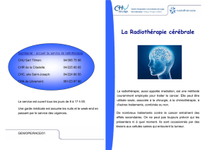 La radiothérapie cérébrale