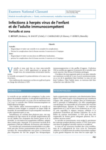 Infections à herpès virus de l`enfant et de l`adulte immunocompétent