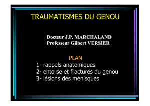 Les traumatismes du genou