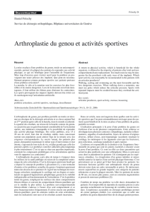 Arthroplastie du genou et activités sportives
