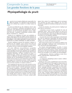 Physiopathologie du prurit Le