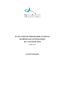 évaluation du programme national de dépistage systématique