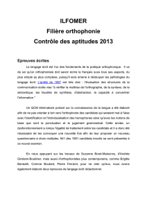 Rapport sur le contrôle des aptitudes 2013