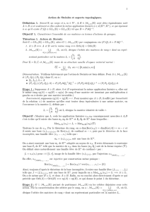 1 Action de Steinitz et aspects topologiques. Définition 1. Soient K