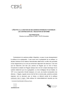 L`Egypte à la jonction de ses agendas intérieur et