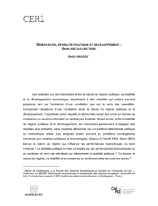 Démocratie, stabilité politique et développement